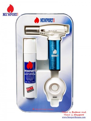 Newport Turbo Torch + Butane 90ml Package - Blue Newport Turbo Torch + Butane 90ml Package - Blue
